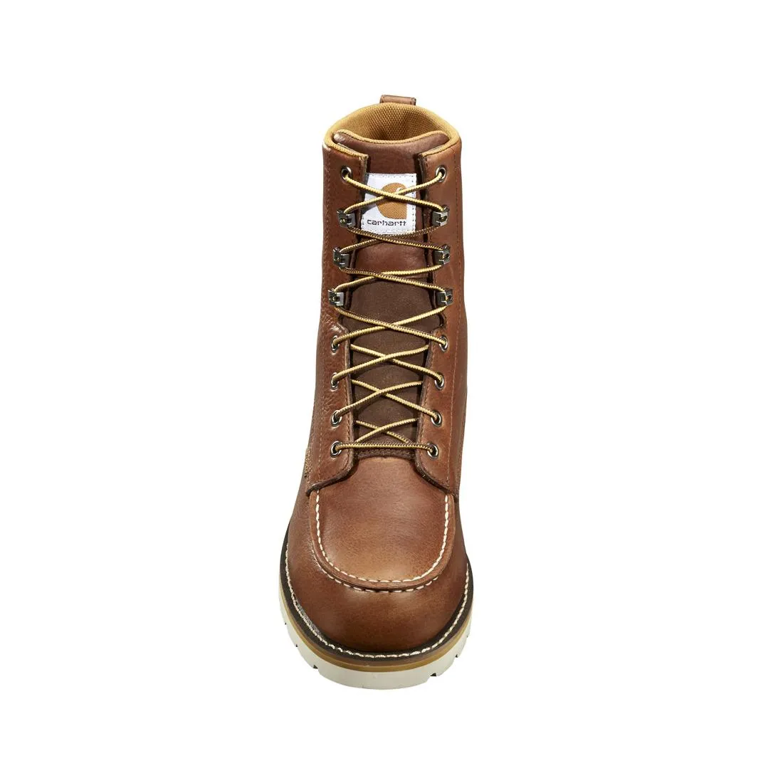 8" Waterproof Moc Wedge Steel Toe Work Boot Red Brown