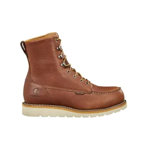 8" Waterproof Moc Wedge Steel Toe Work Boot Red Brown