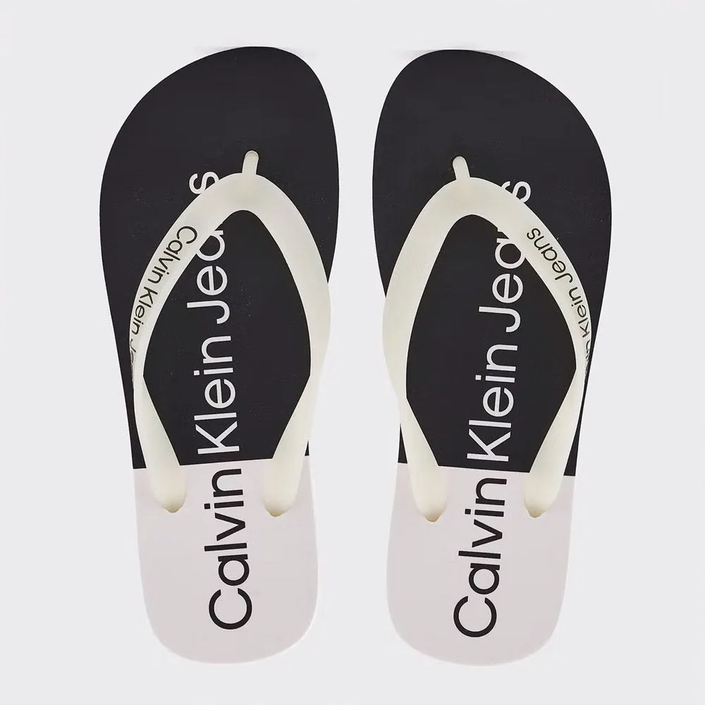 Beach Flip Flops - Black & White