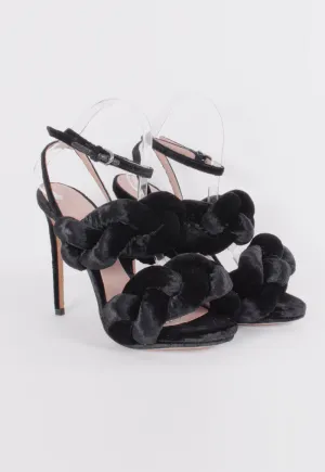 BRAIDED VELVET HEELS