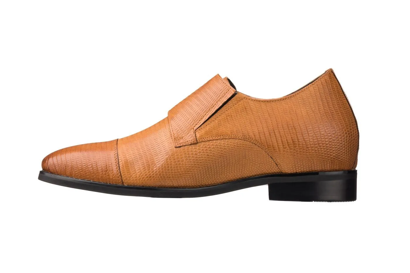 CALTO - K3115 - 2.8 Inches Taller (Brown) - Dual Monk Strap