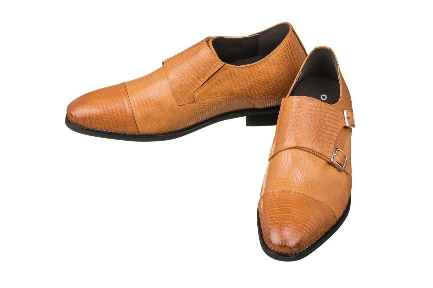 CALTO - K3115 - 2.8 Inches Taller (Brown) - Dual Monk Strap