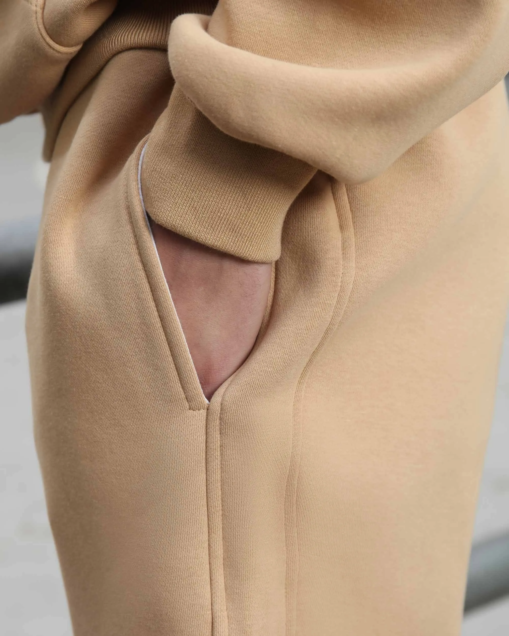 Casual Hoodie and Sweatpants Two Pieces Khaki-Mexico Local Delivery