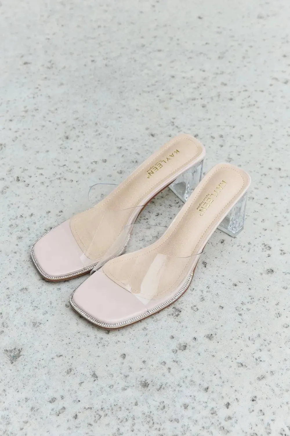 DDK Make Myself Clear Mule Block Heels