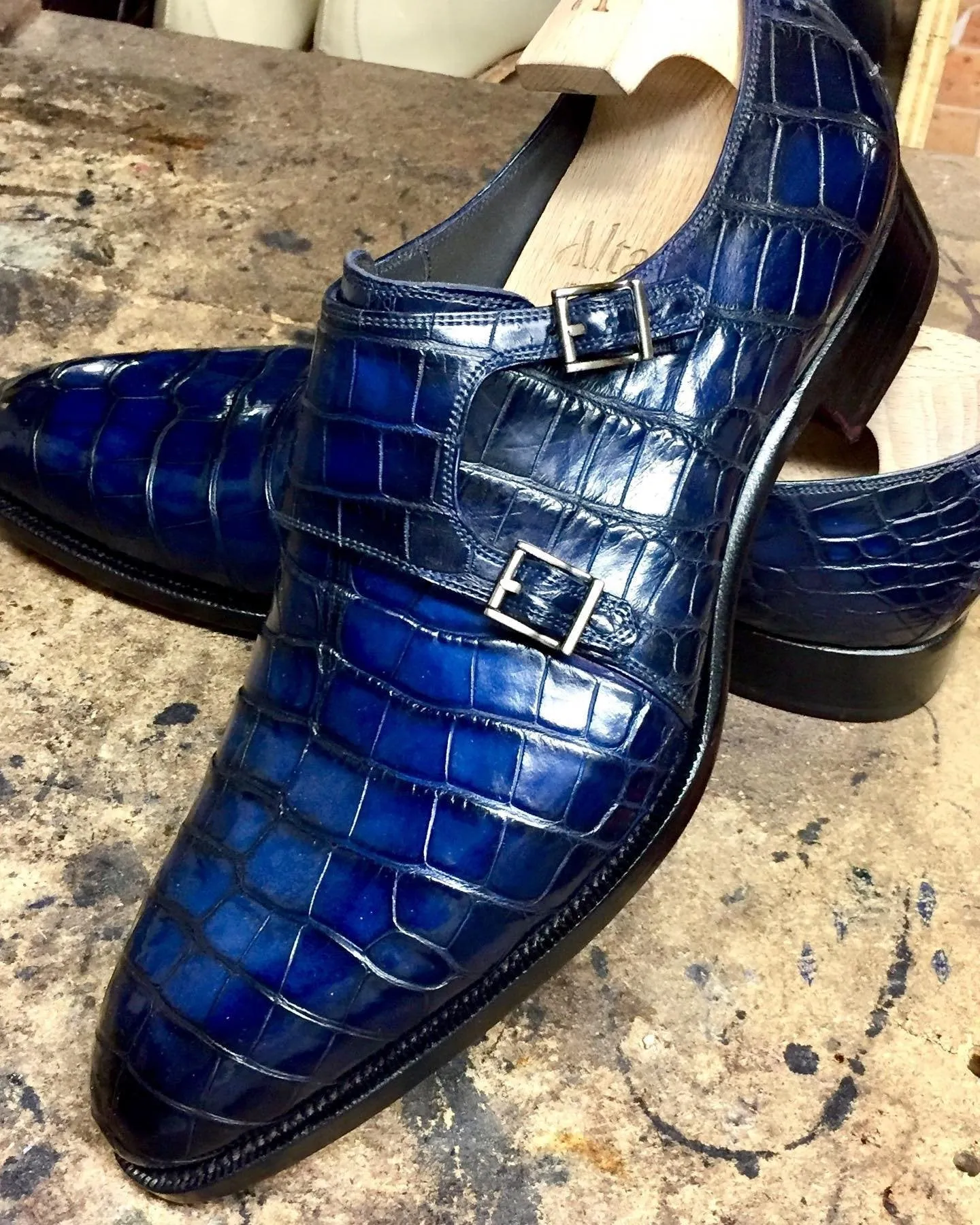 Double Monk Strap Maxim in Alligator