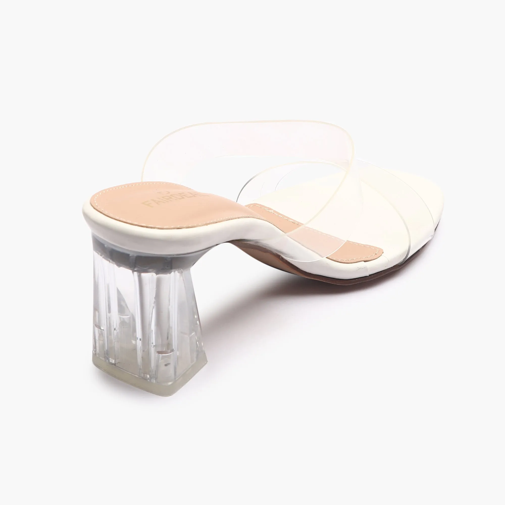 Double Strap Acrylic Heel Sandals
