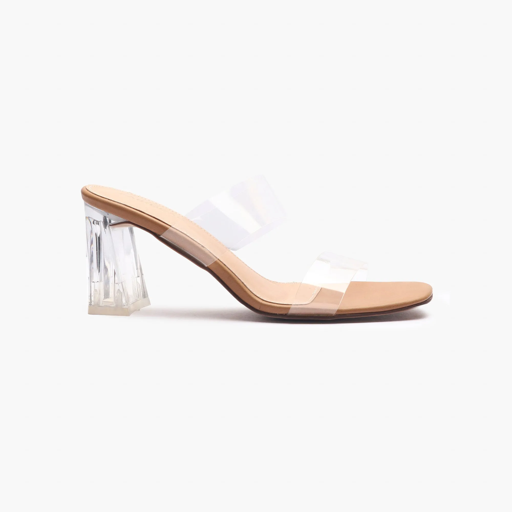 Double Strap Acrylic Heel Sandals