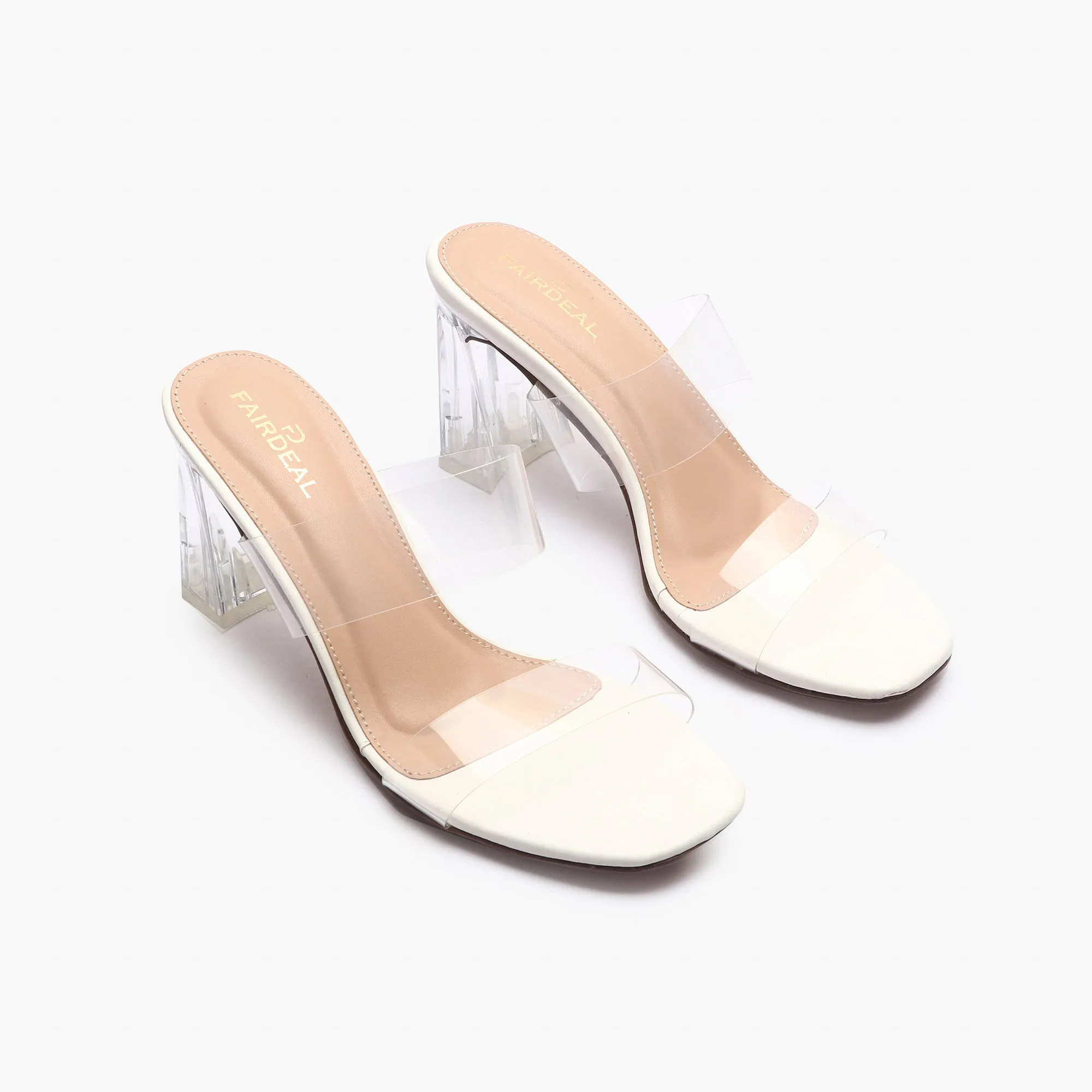 Double Strap Acrylic Heel Sandals