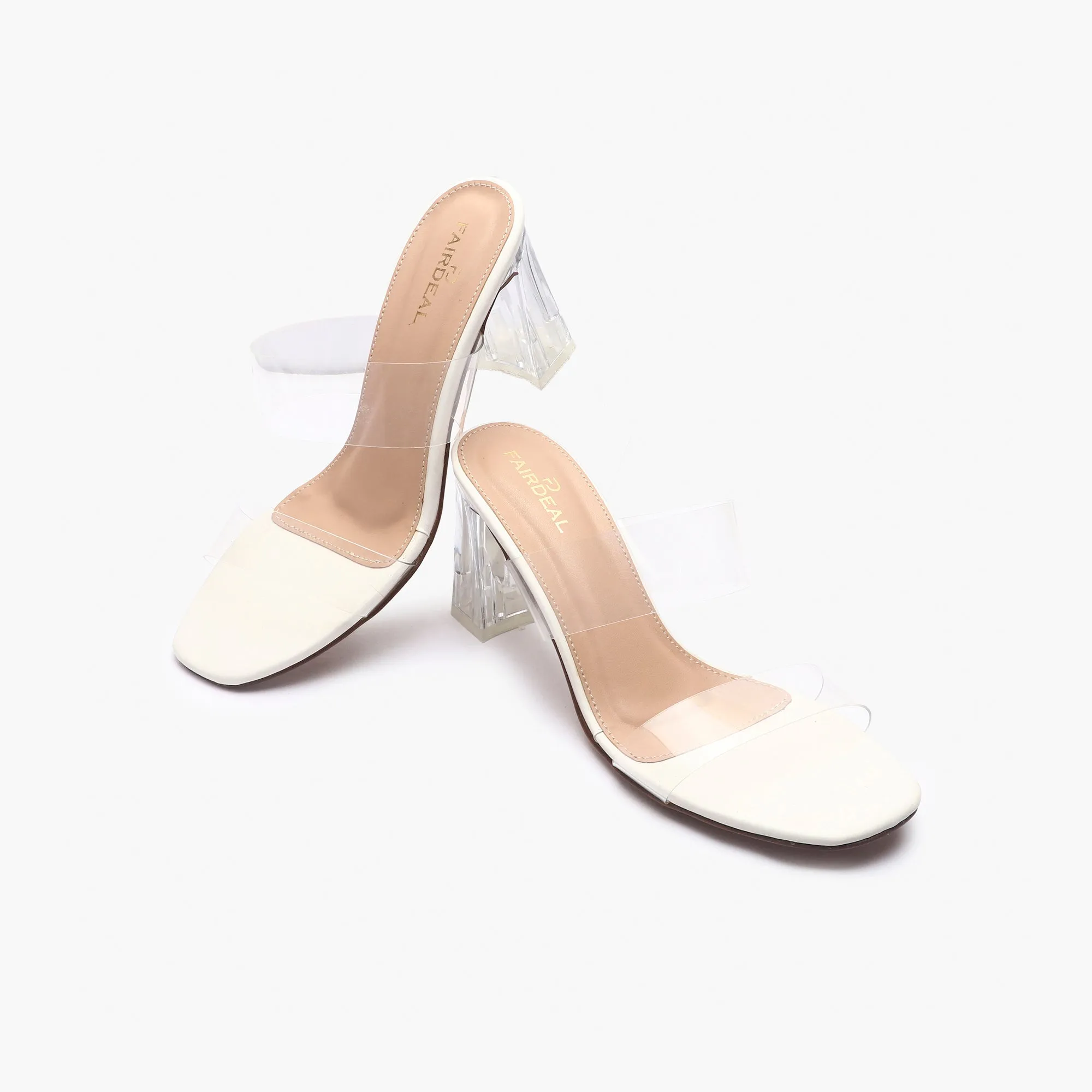 Double Strap Acrylic Heel Sandals
