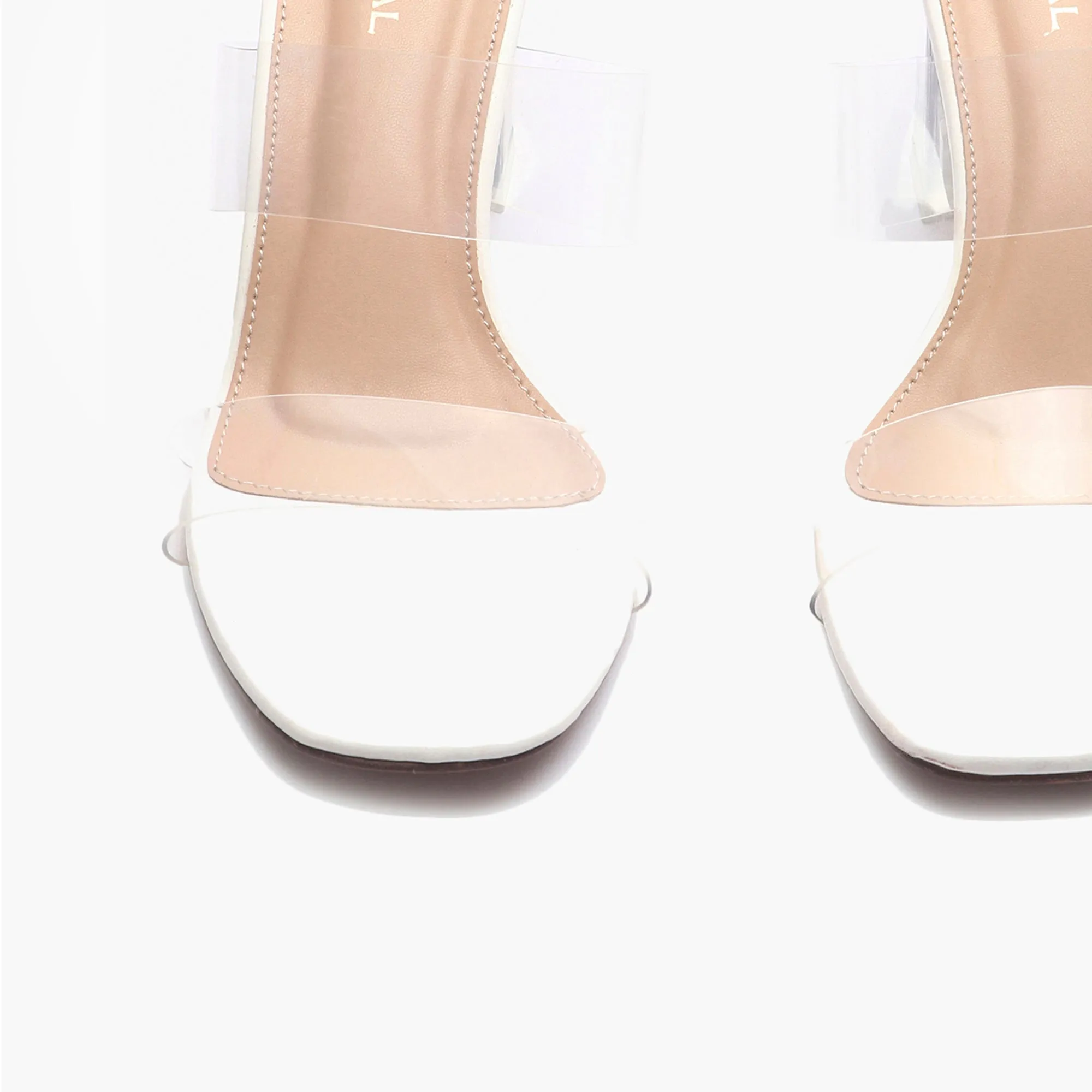 Double Strap Acrylic Heel Sandals