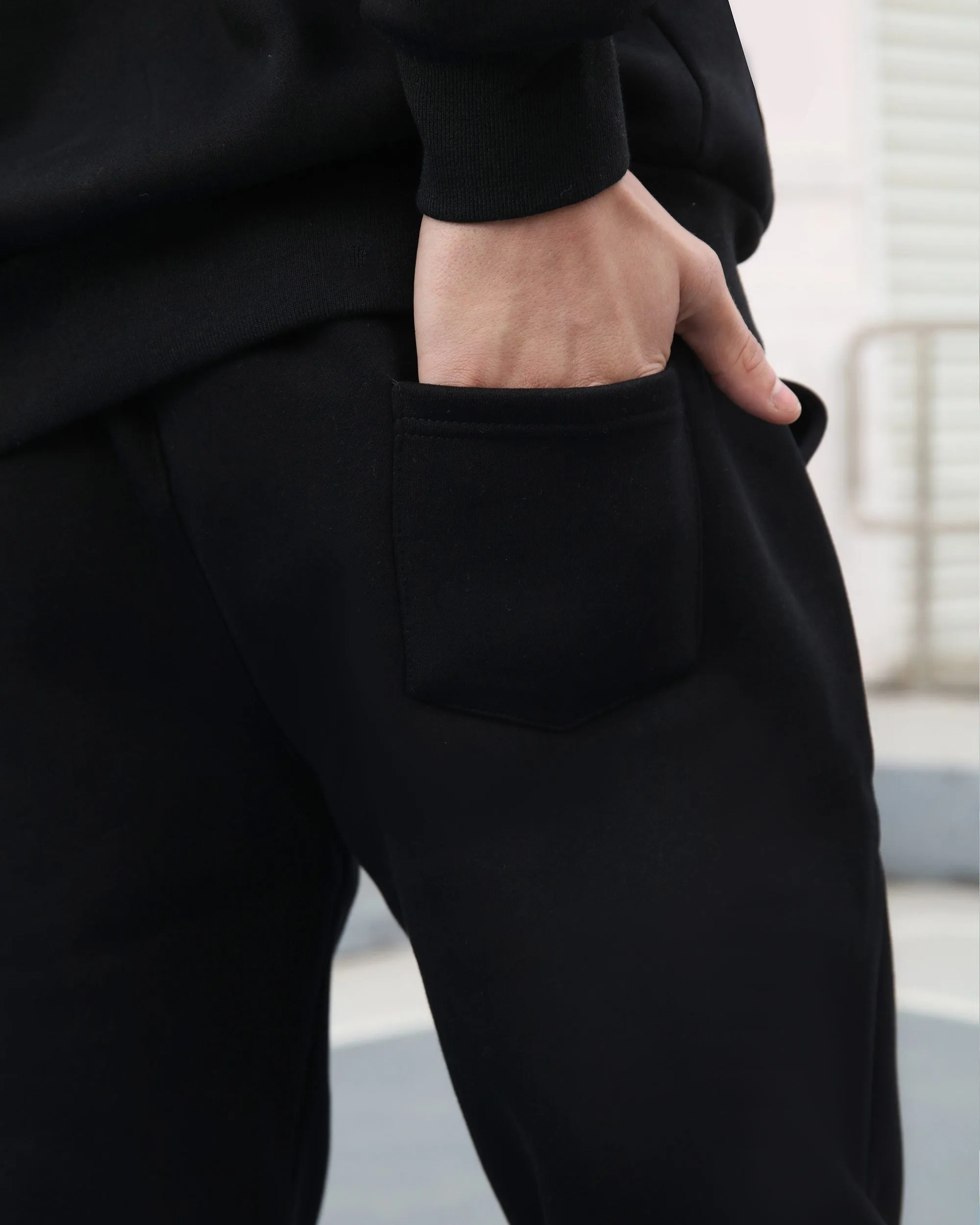 Effortless Style Hoodie & Jogger Set Black-Mexico Local Delivery