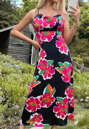Floral Printed Double Thin Strap Dress