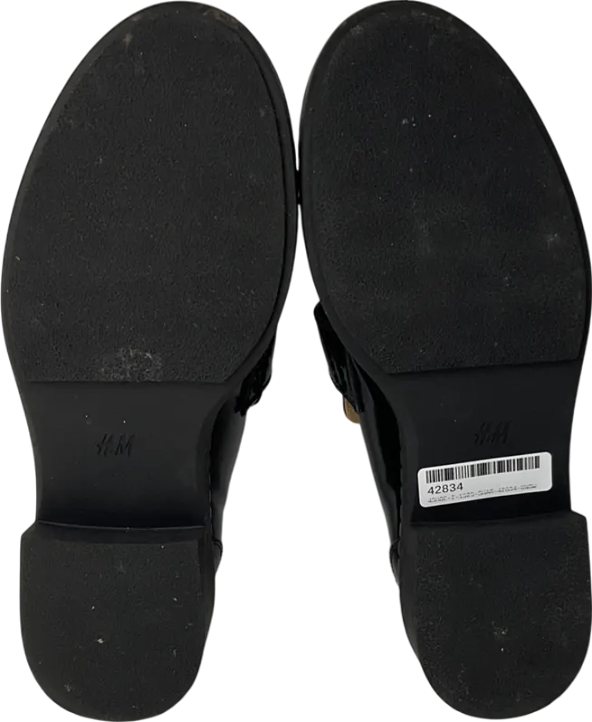 H&M Black Leather Loafers UK 6 EU 39 👠