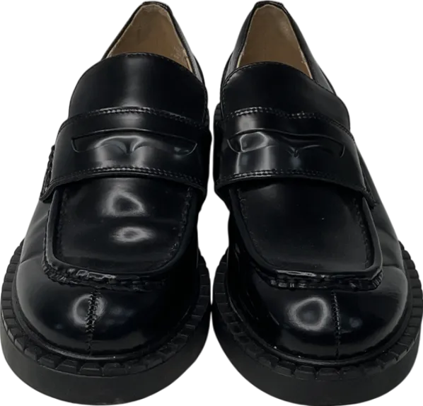 H&M Black Leather Loafers UK 6 EU 39 👠