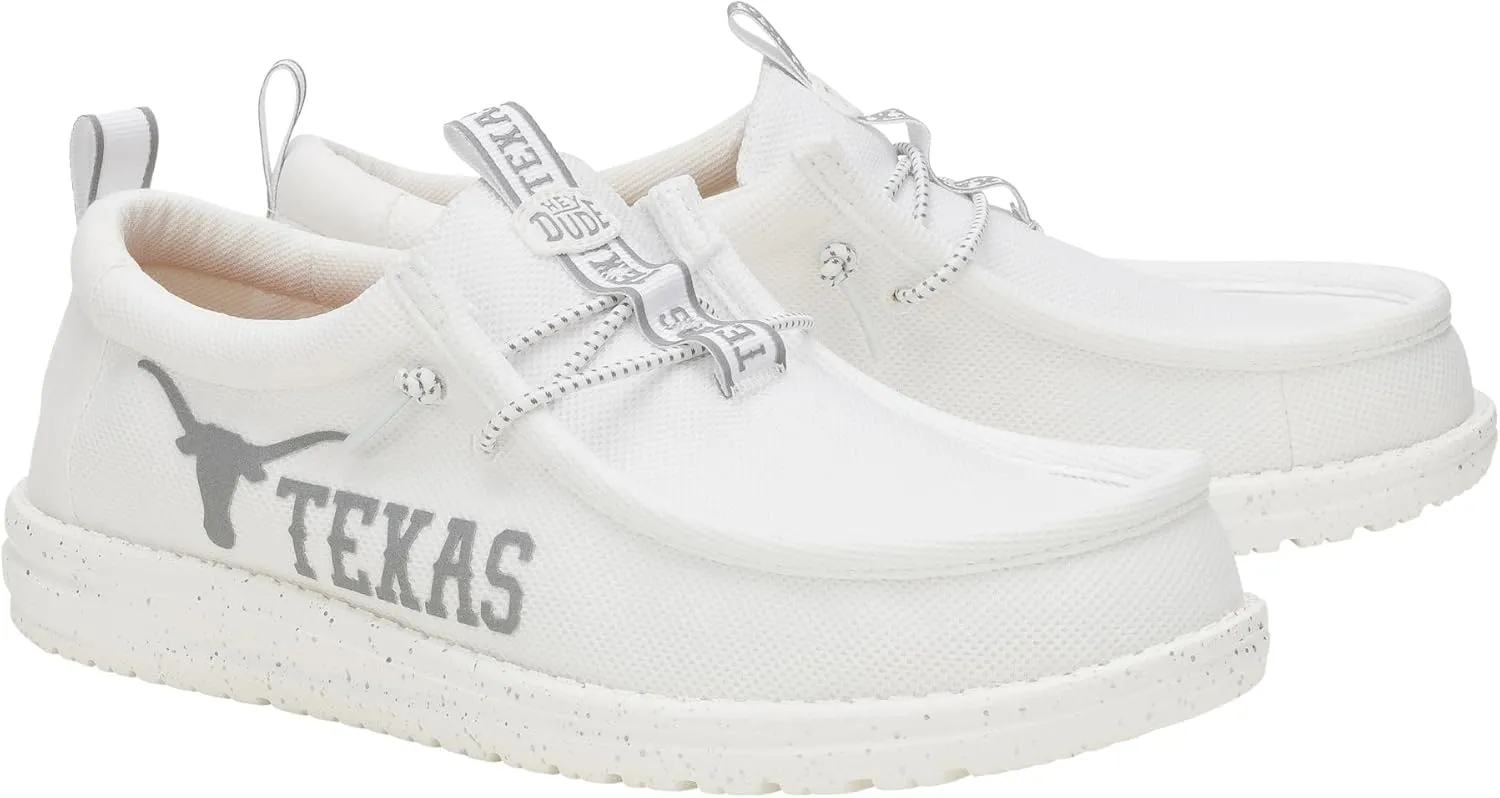 HEYDUDE Wally Collegiate Whites, Men??s Shoes, Men's Slip-on Loafers, Comfortable & Light-Weight