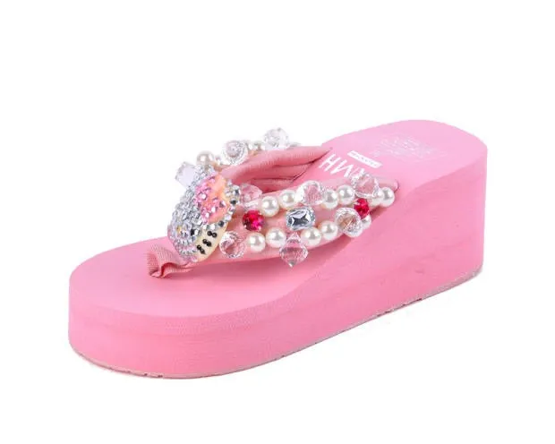 Kawaii Fashion Y2K Aesthetic Hello Kitty Platform Sandals Slides