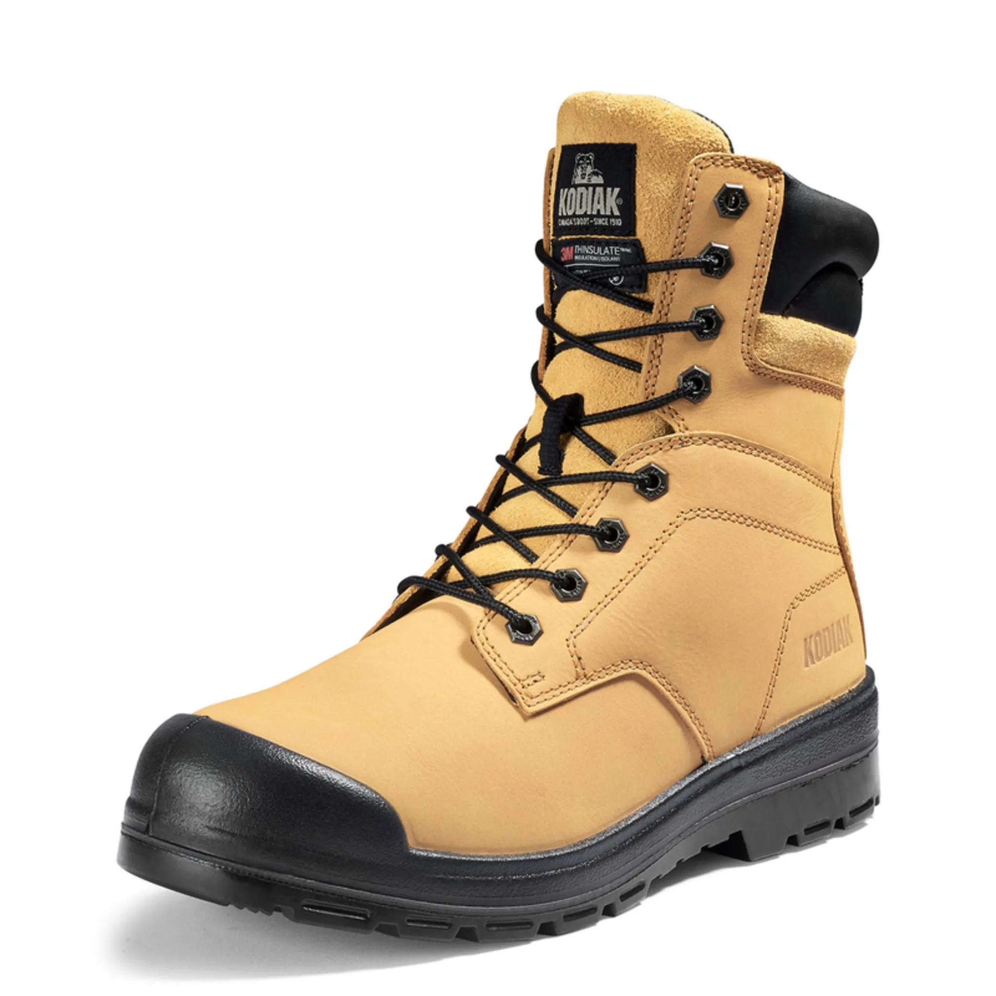Kodiak Men's 8" Greb Steel Toe Safety Work Boots – Full Grain Leather, Thinsulate Insulation, Slip & Oil Resistant Outsole, CSA Approved | Sizes 7-15