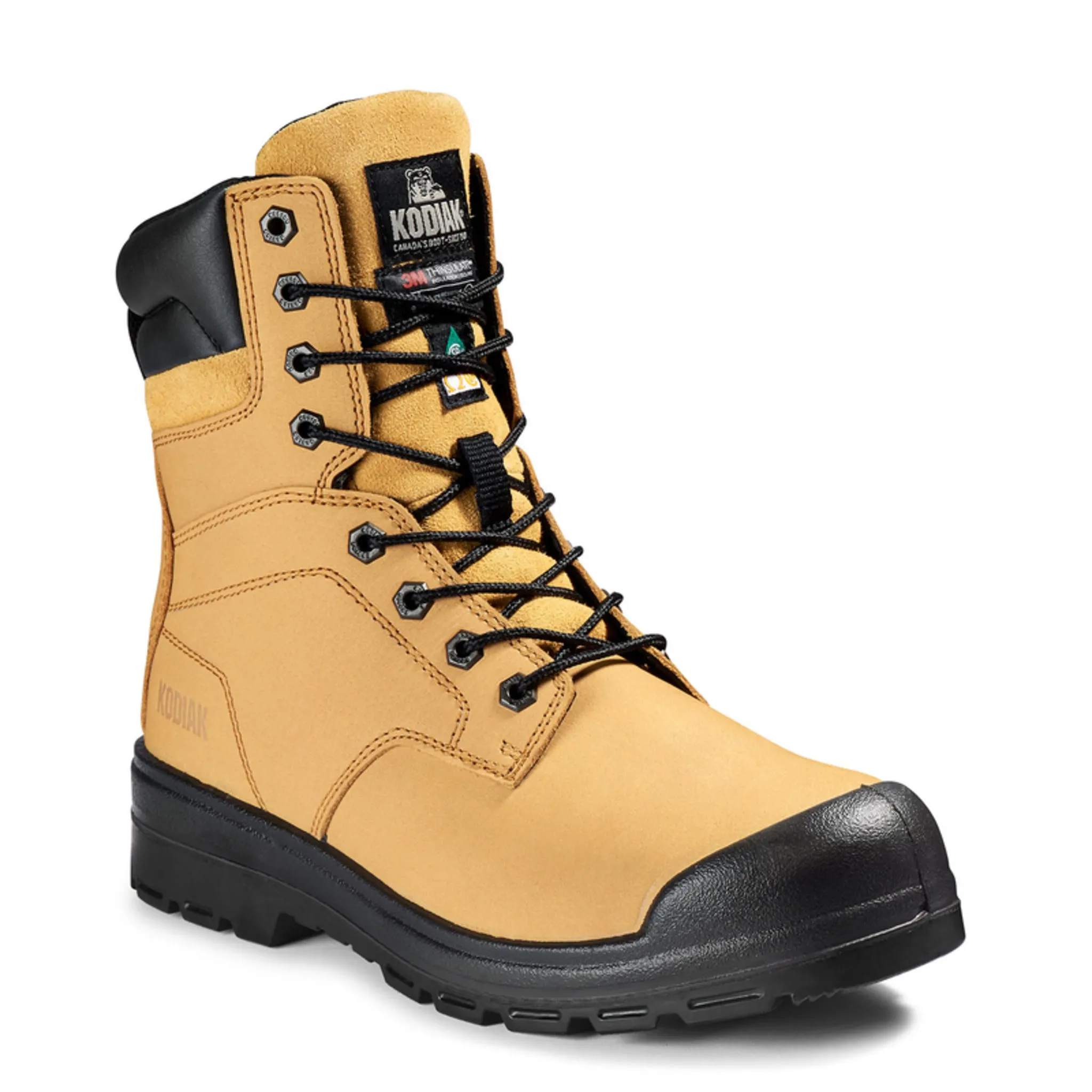 Kodiak Men's 8" Greb Steel Toe Safety Work Boots – Full Grain Leather, Thinsulate Insulation, Slip & Oil Resistant Outsole, CSA Approved | Sizes 7-15