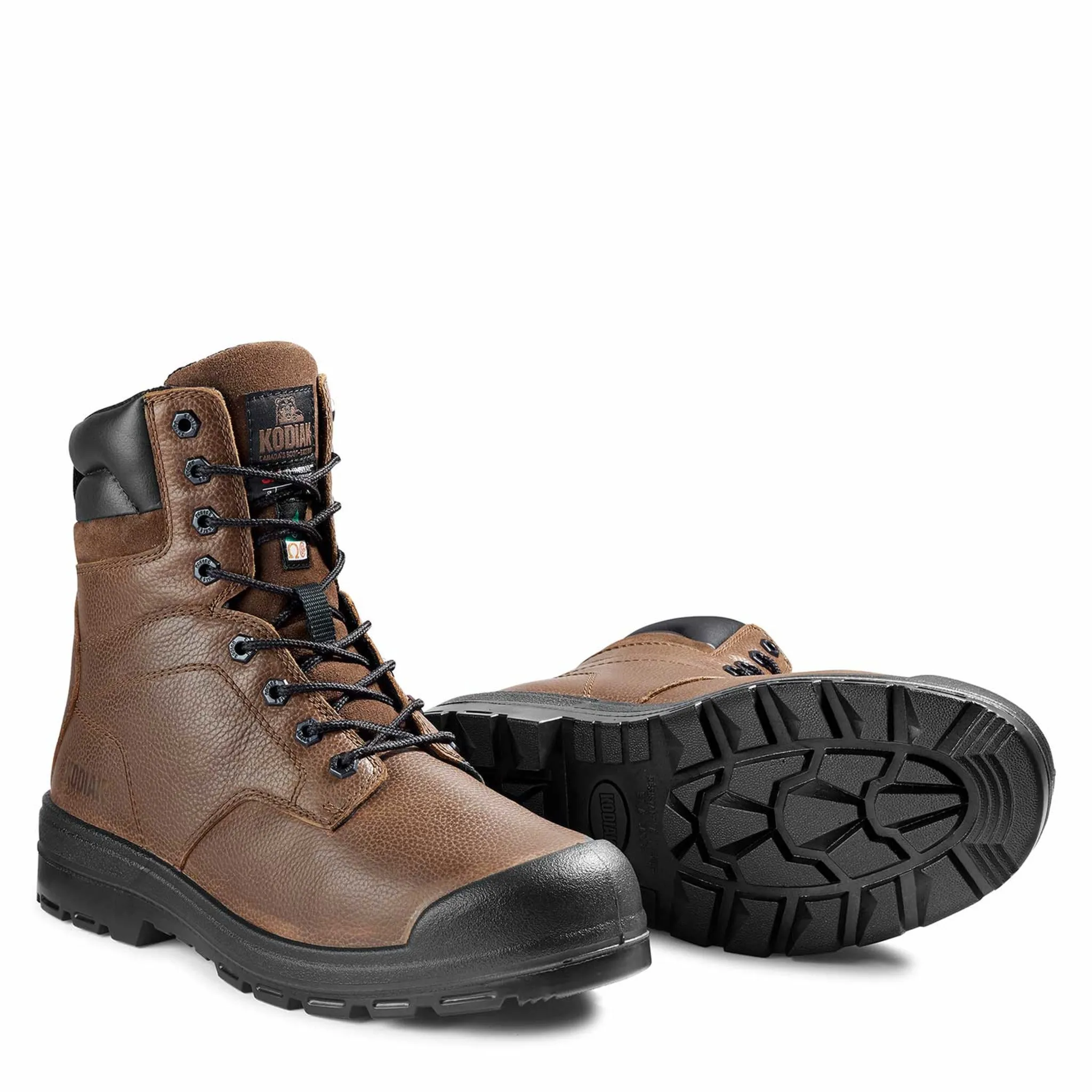 Kodiak Men's 8" Greb Steel Toe Safety Work Boots – Full Grain Leather, Thinsulate Insulation, Slip & Oil Resistant Outsole, CSA Approved | Sizes 7-15