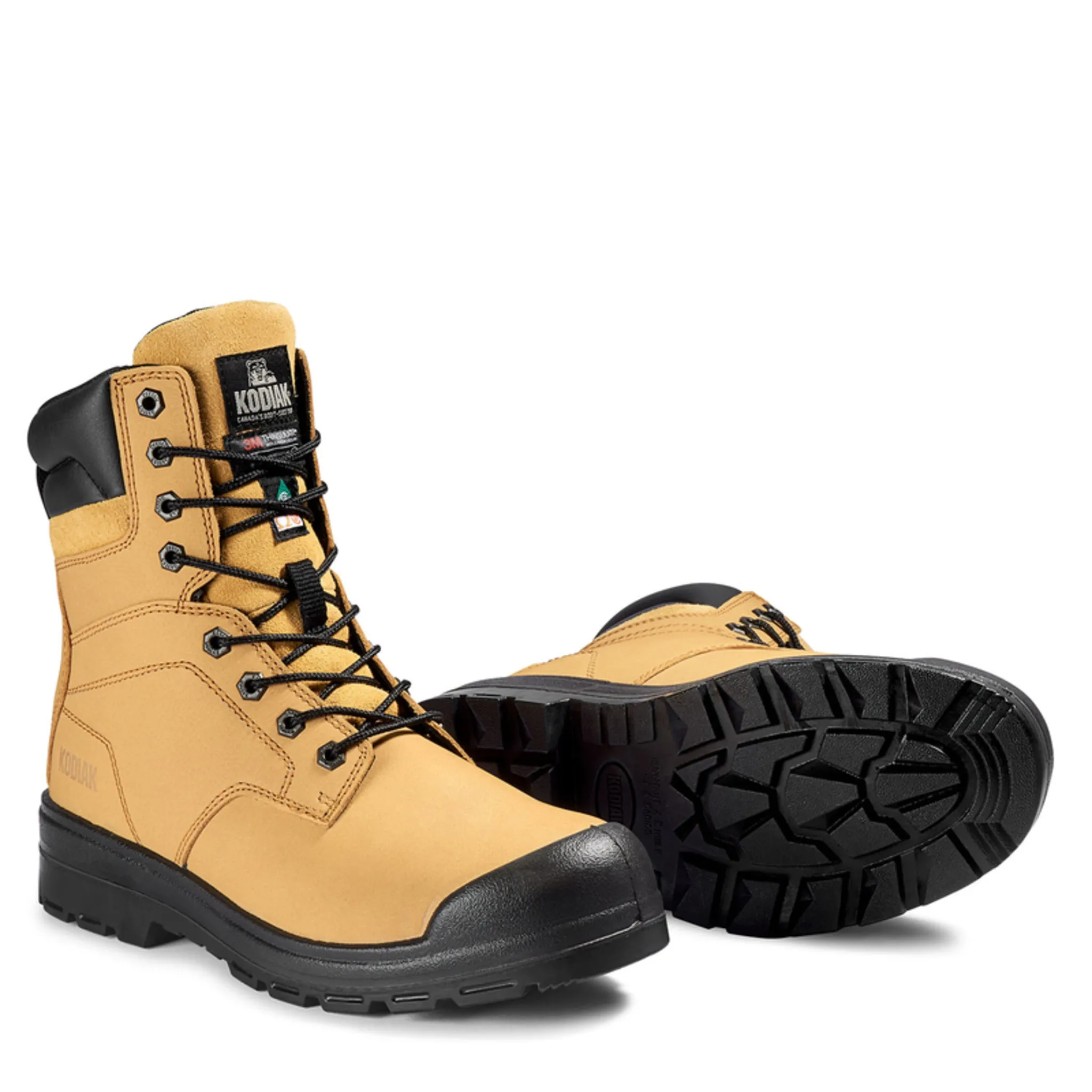 Kodiak Men's 8" Greb Steel Toe Safety Work Boots – Full Grain Leather, Thinsulate Insulation, Slip & Oil Resistant Outsole, CSA Approved | Sizes 7-15