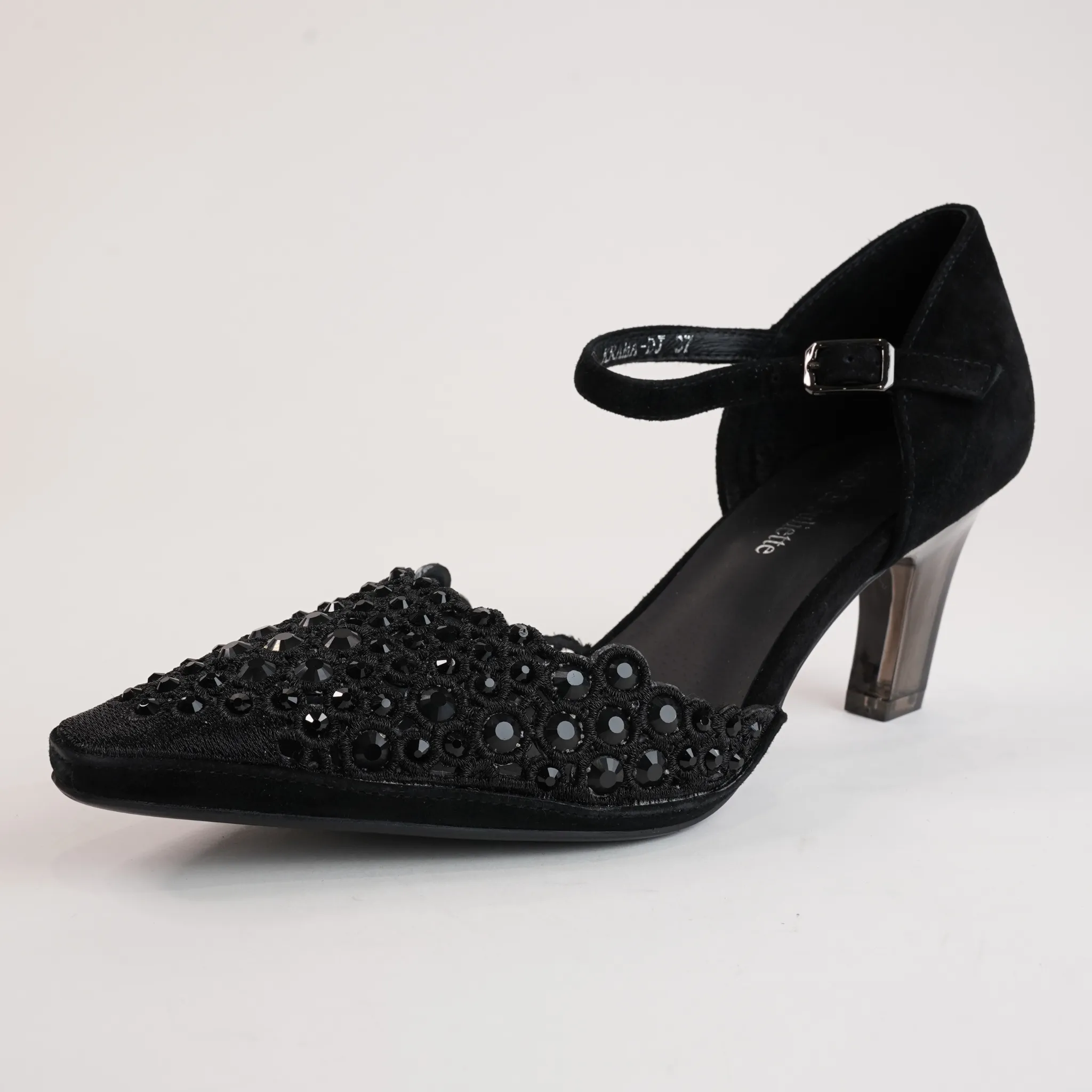 Krama Black Leather Heels