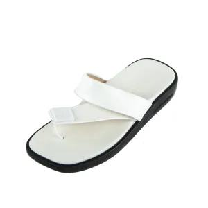 Louis Vuitton White Leather Slide Sandals Size US 7.5 | EU 37.5