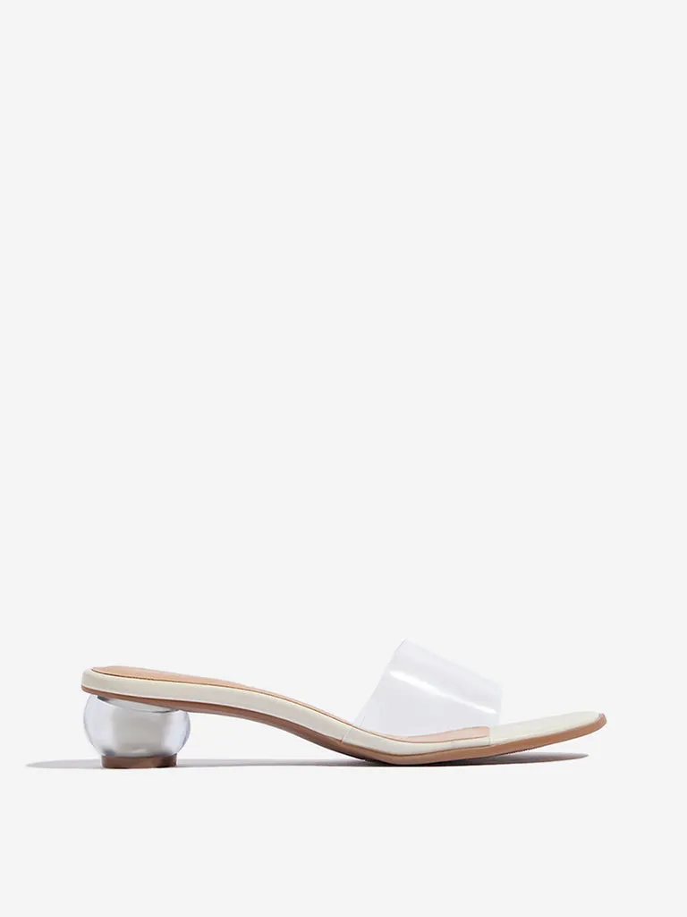 LUNA BLU Clear Vinyl Strap Heel Sandals