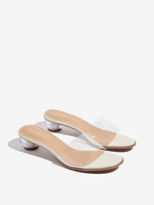 LUNA BLU Clear Vinyl Strap Heel Sandals