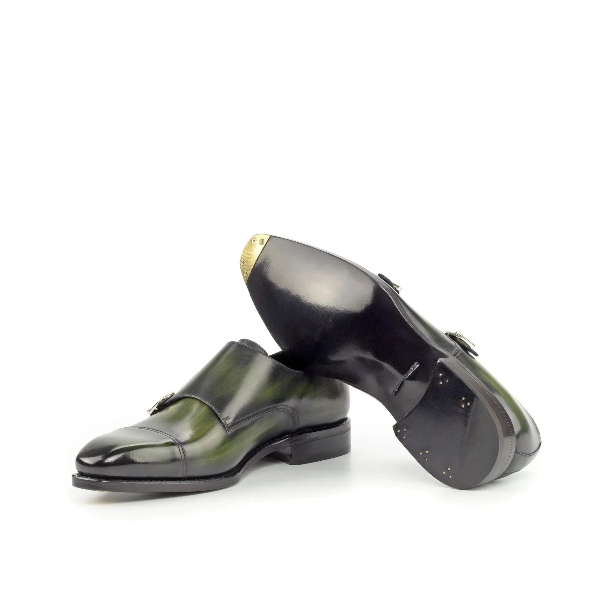 MEN'S HAND-PAINTED PATINA DOUBLE MONK