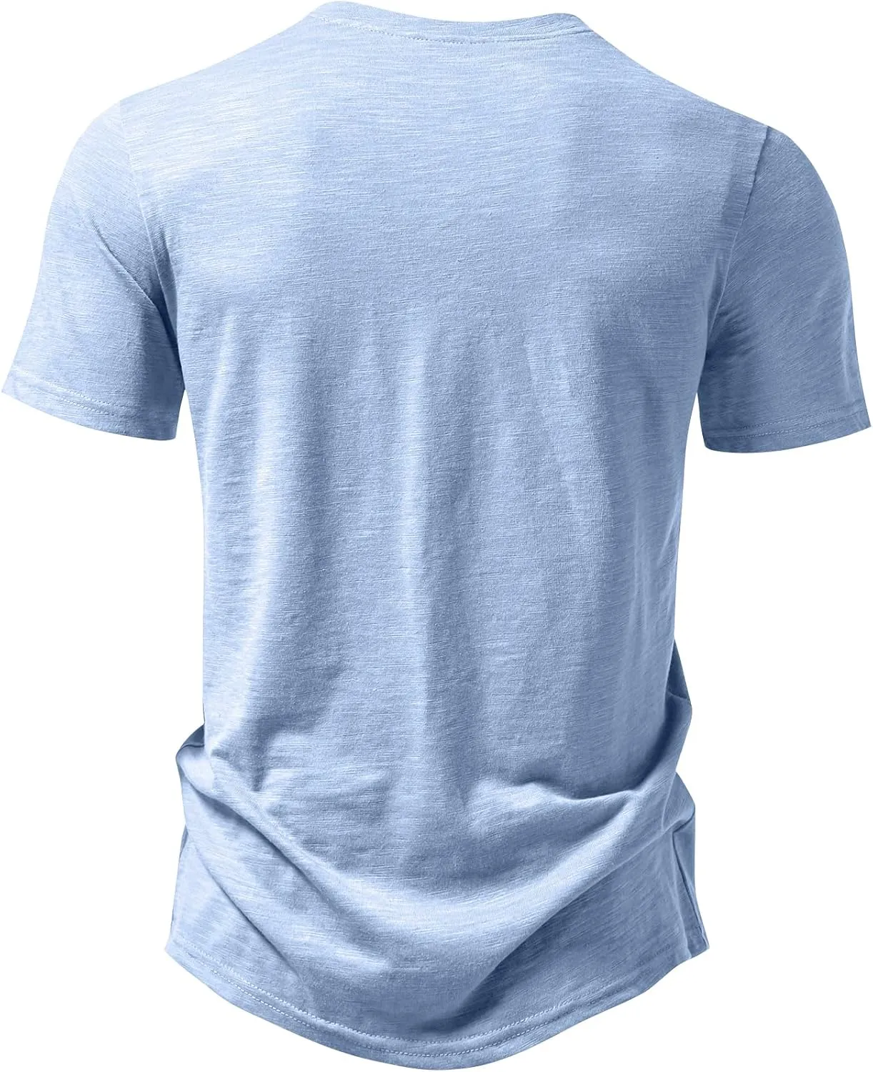 Men's Stretchy Short Sleeve Henley T-Shirt Casual Cotton 2 Buttons Notch Neck Tee Shirts