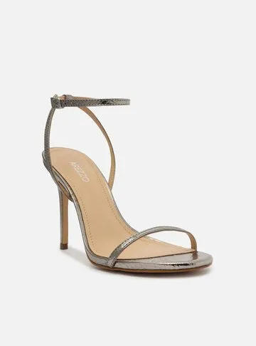 Minimal Silver Snake High Heel Sandal