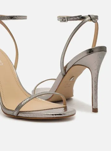 Minimal Silver Snake High Heel Sandal