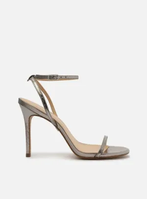 Minimal Silver Snake High Heel Sandal