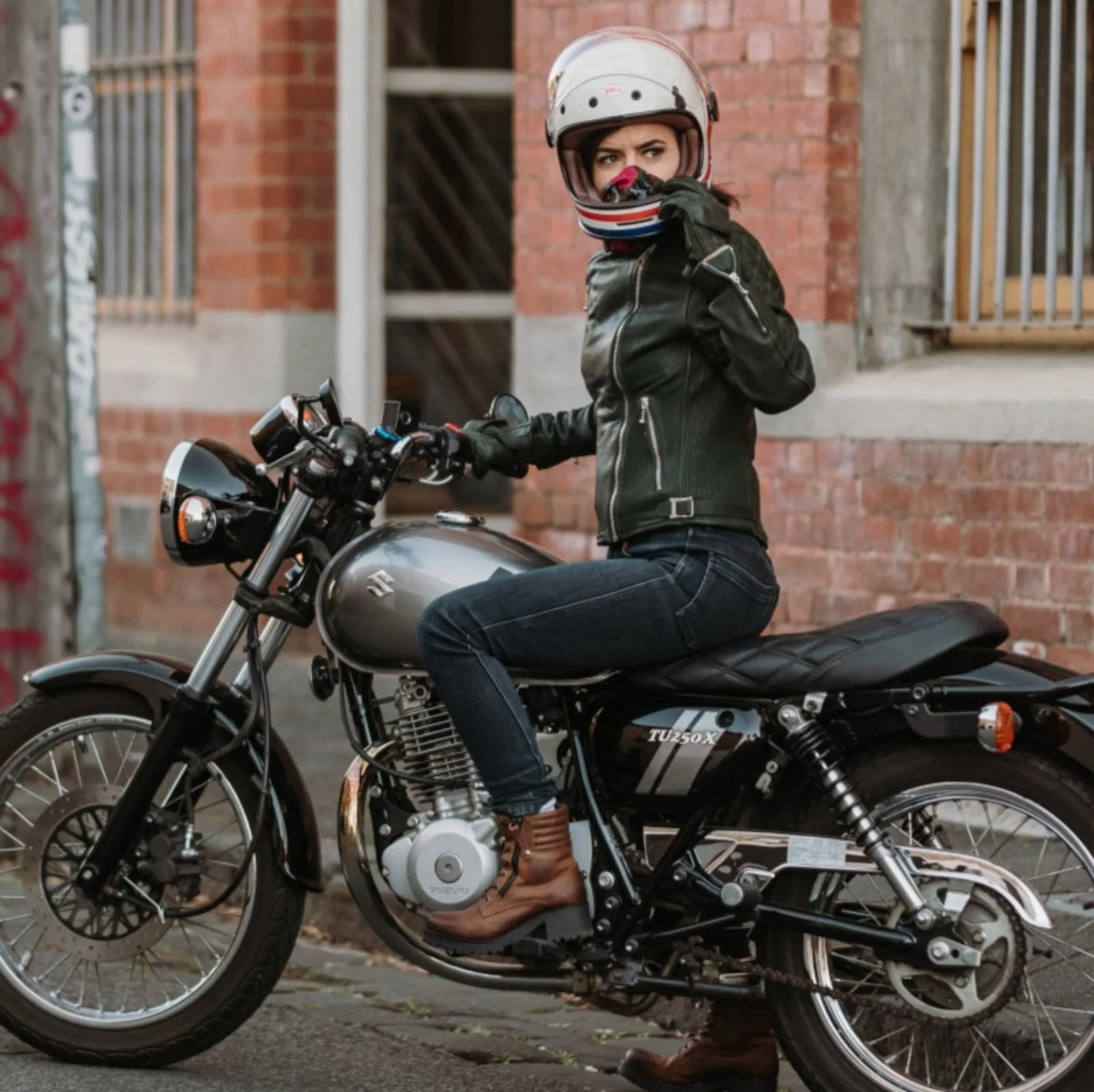 MISTY - Lady Leather Waterproof Motorcycle Boots - Brown