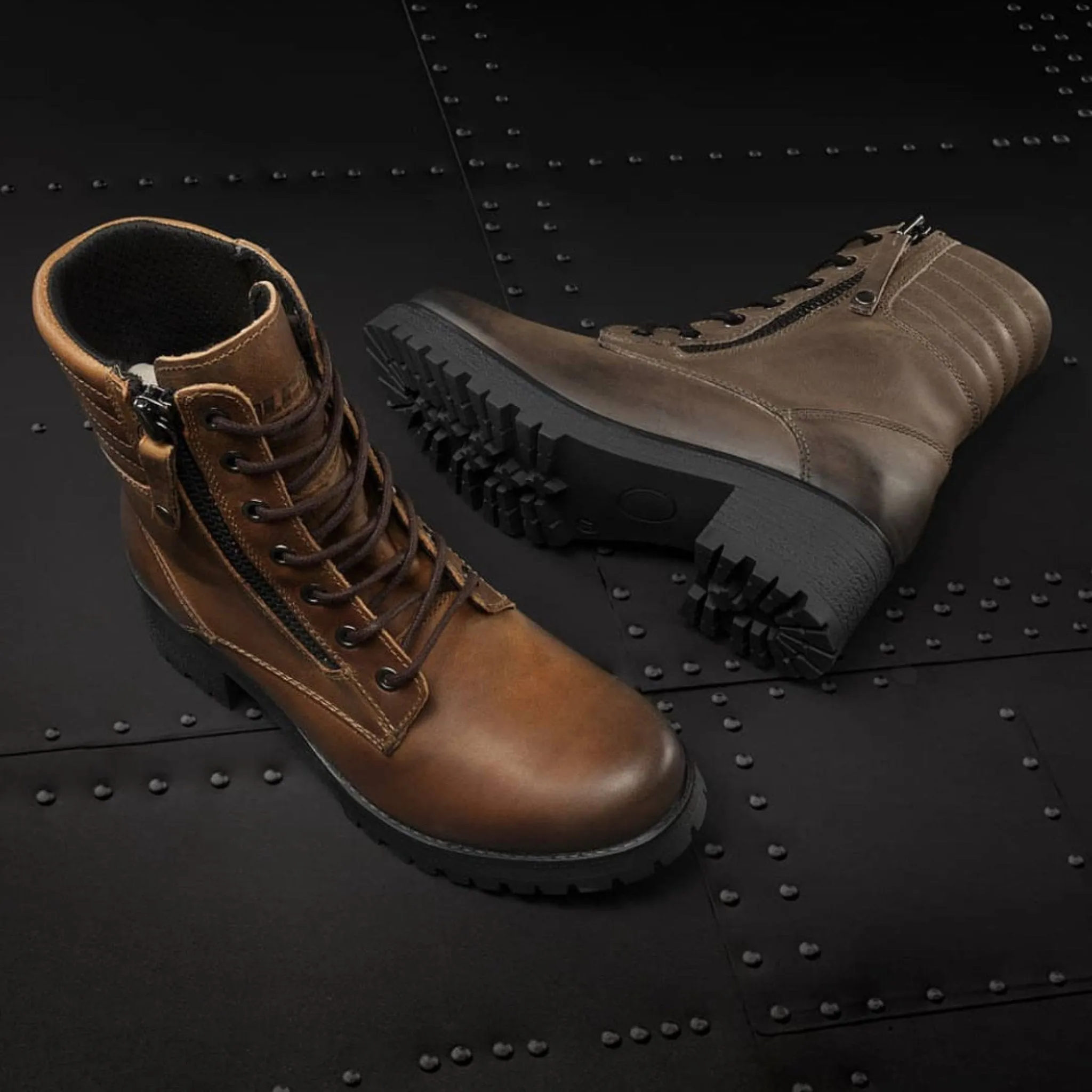 MISTY - Lady Leather Waterproof Motorcycle Boots - Brown