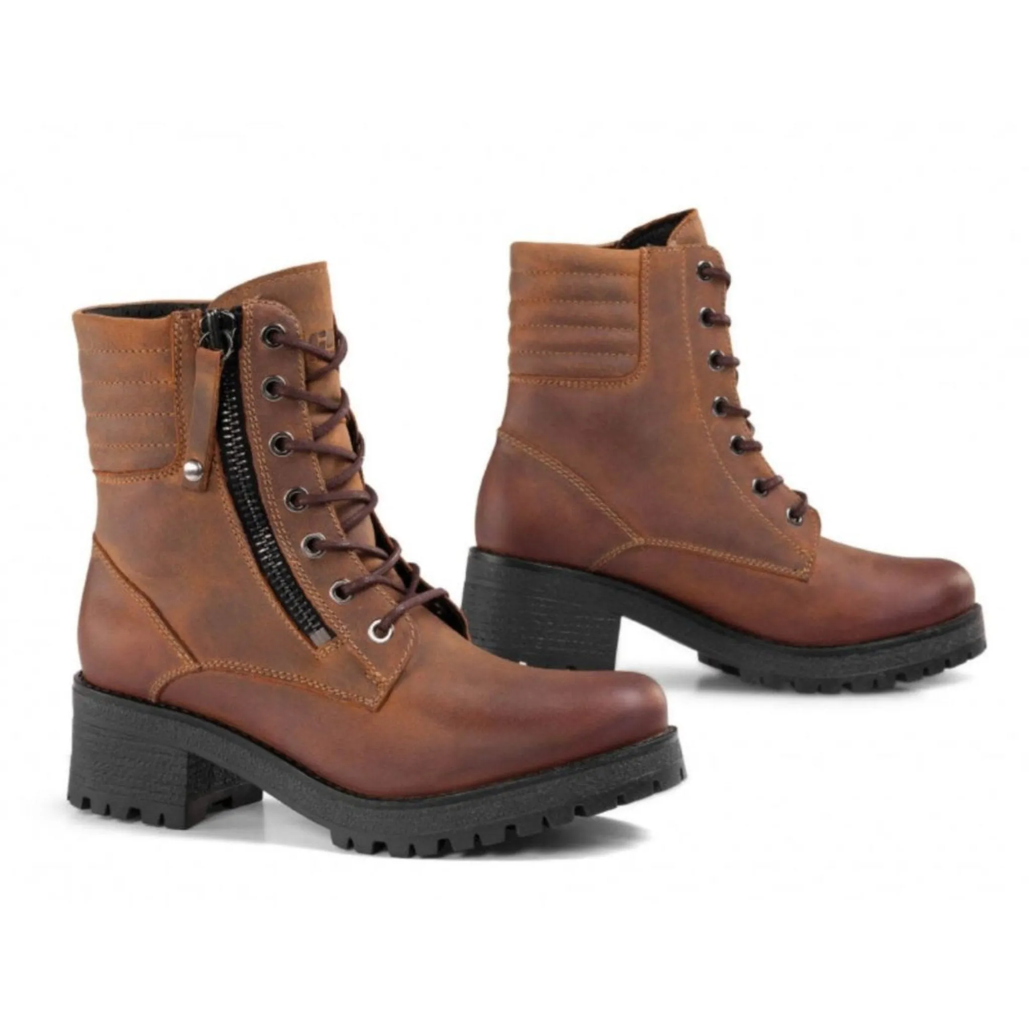 MISTY - Lady Leather Waterproof Motorcycle Boots - Brown