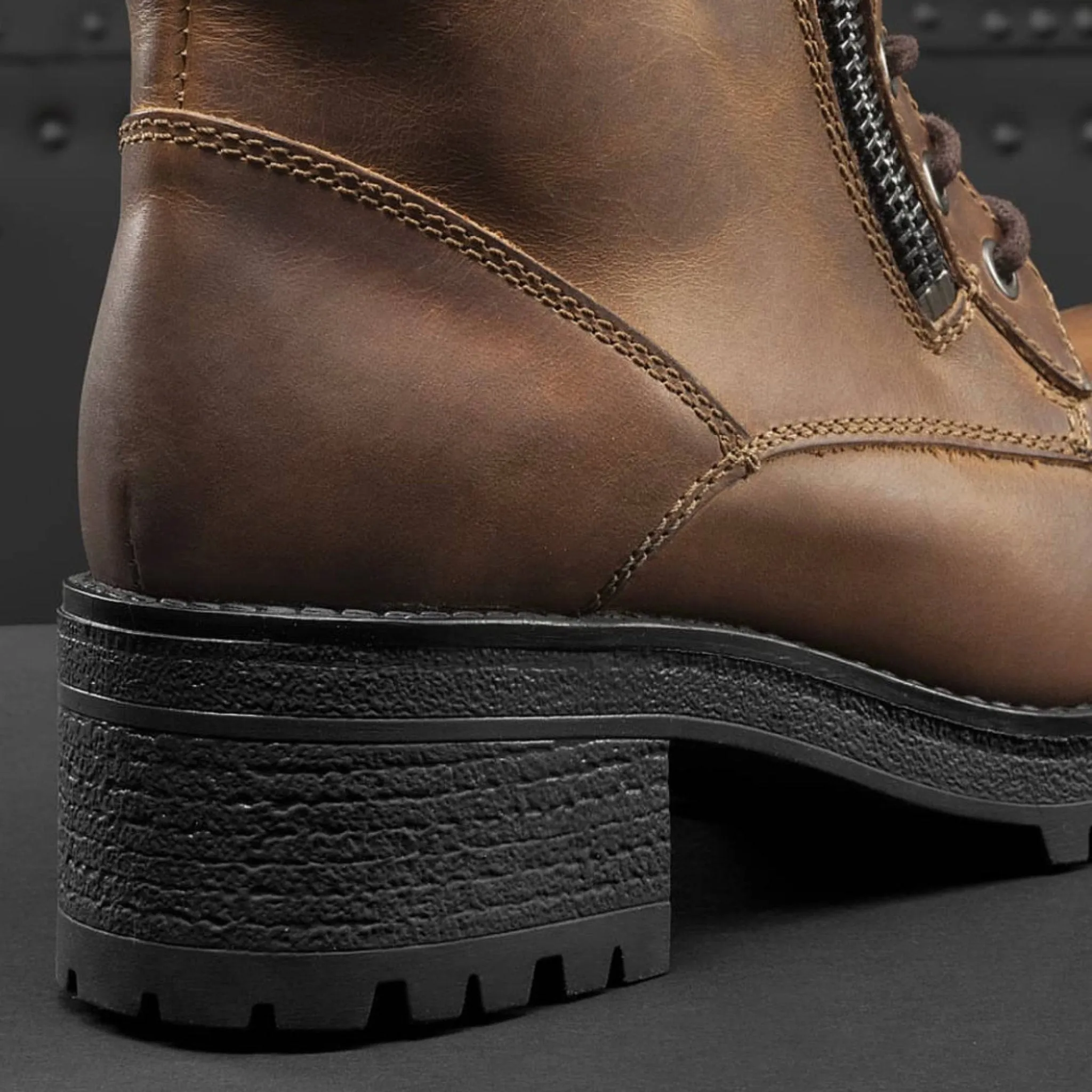 MISTY - Lady Leather Waterproof Motorcycle Boots - Brown