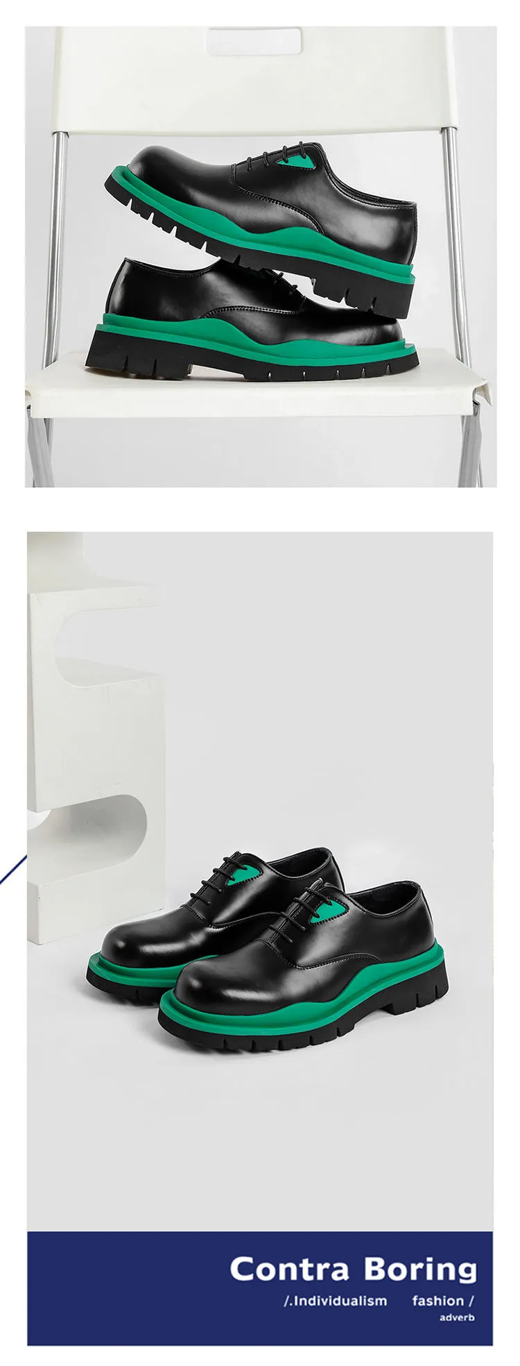 Mixed Color Man Derby Shoes Round Toe Leather Platform Oxfords Male Formal Dress Shoes Lace Up Mens Designer Flats