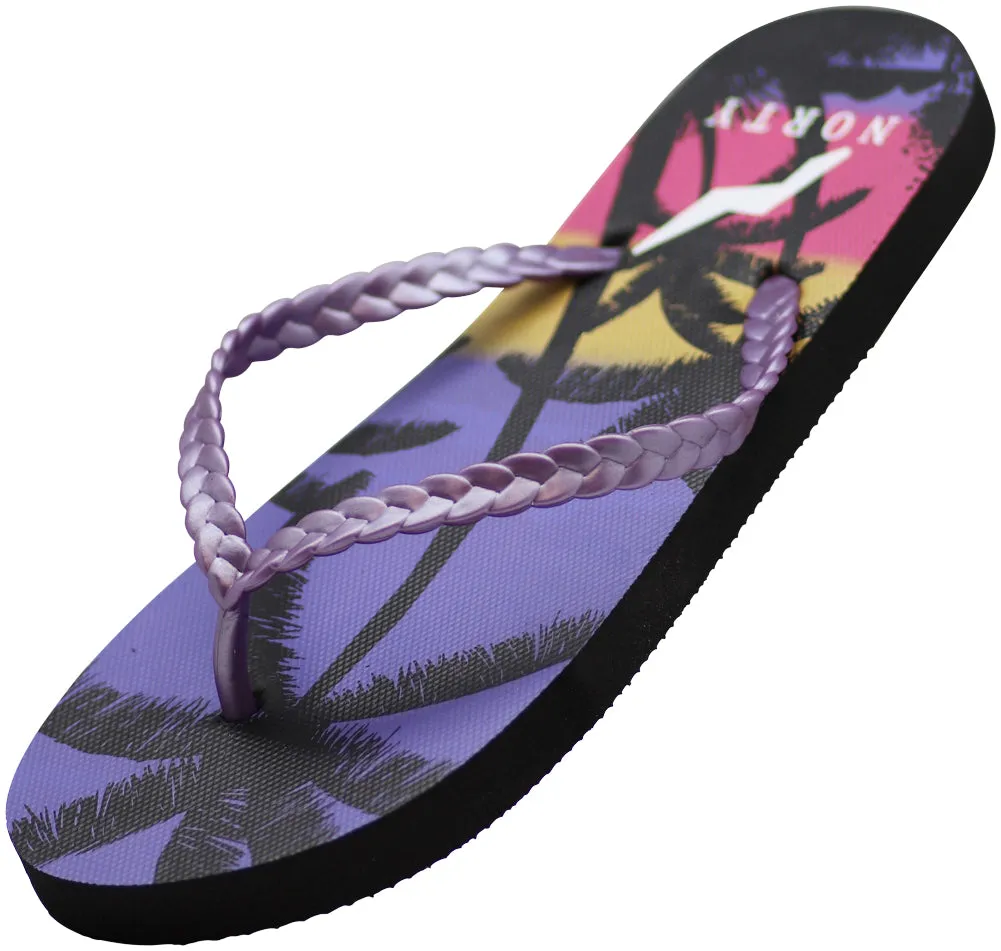Norty Womens Flip Flops Casual Beach, Pool, Everyday Sandal Shoe