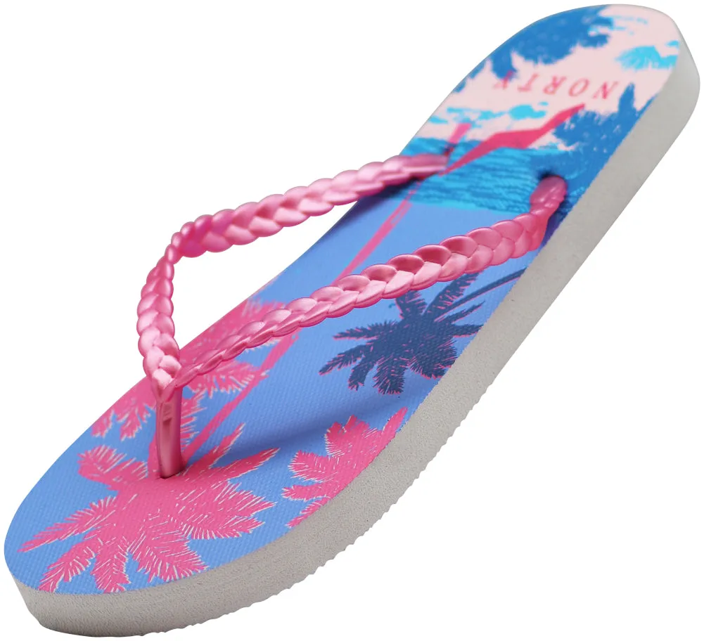 Norty Womens Flip Flops Casual Beach, Pool, Everyday Sandal Shoe