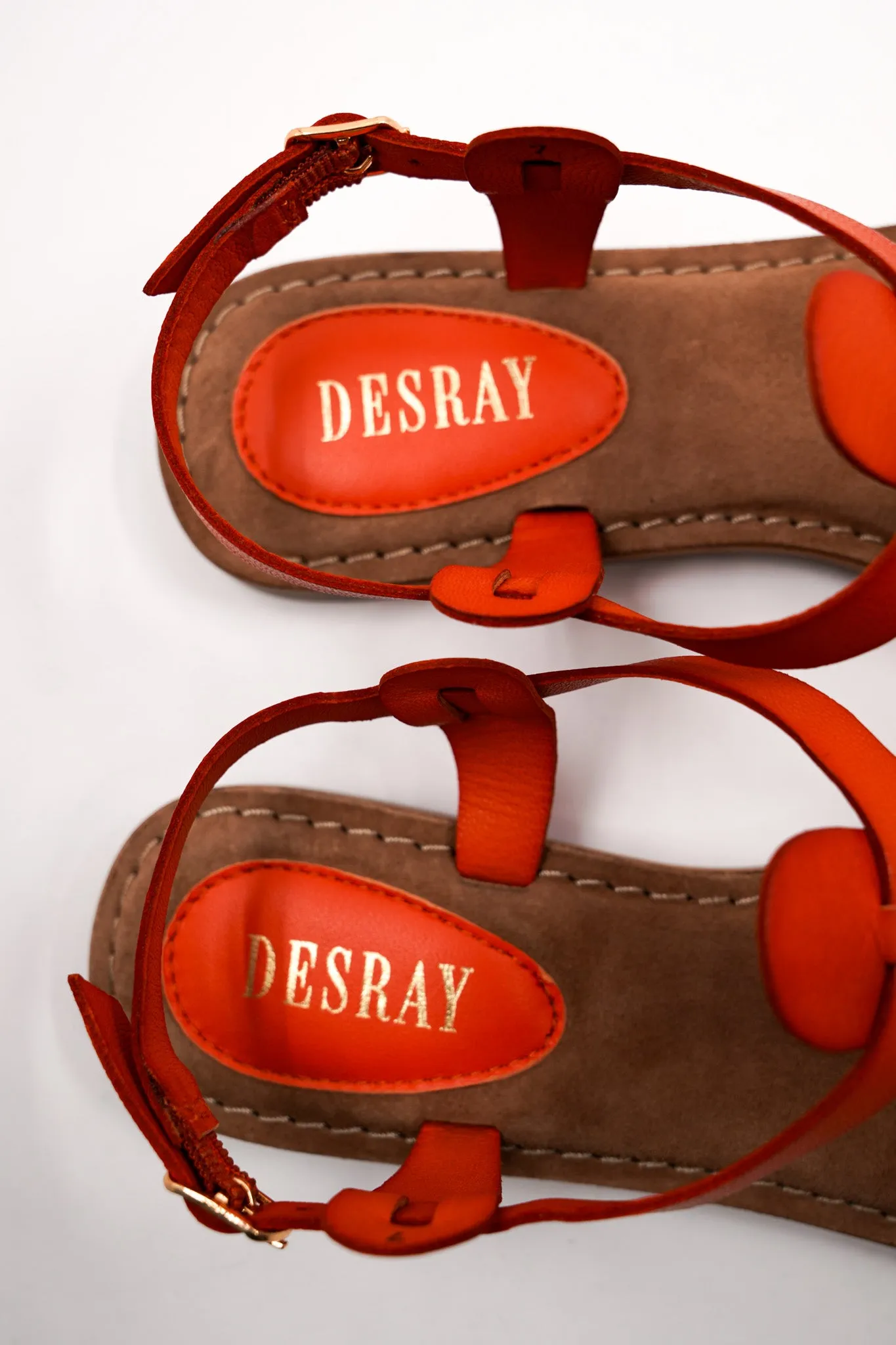 Orange T Bar Sandals