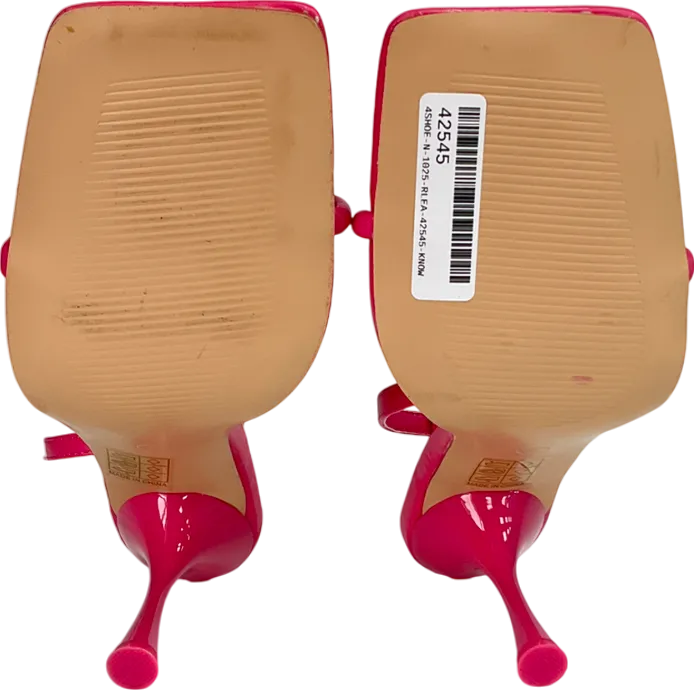 Public Desire Hot Pink Square Toe Heels UK 6 EU 39 👠