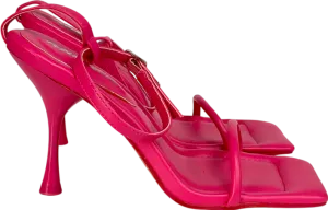 Public Desire Hot Pink Square Toe Heels UK 6 EU 39 👠