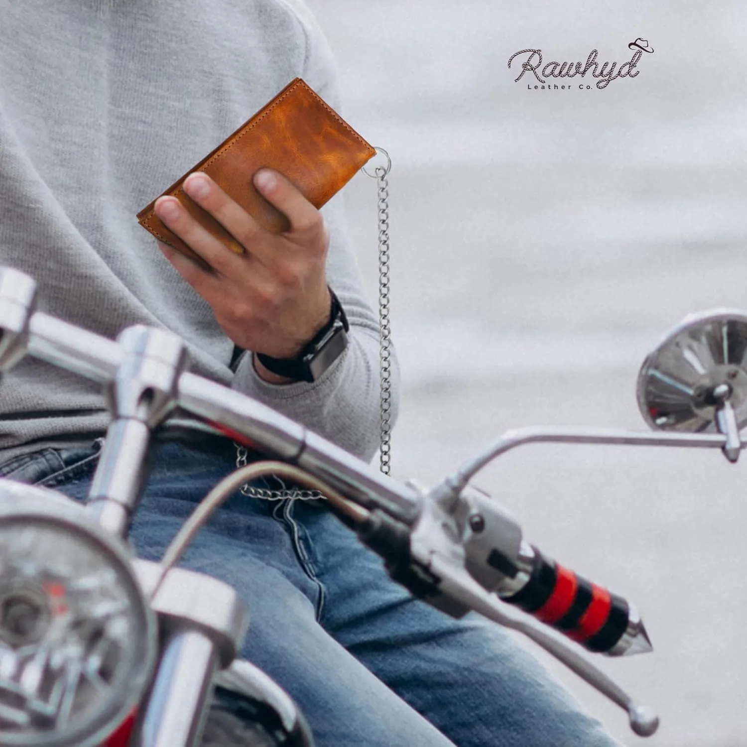 RAW HYD Full-Grain Leather Long Wallet for Men - Classic Bifold Western Wallet for Men - Minimalist Cowboy Wallets for Men - Rodeo wallets for men - Checkbook Cover & Gift for Him
