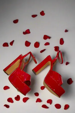 Red Patent Platform Heel