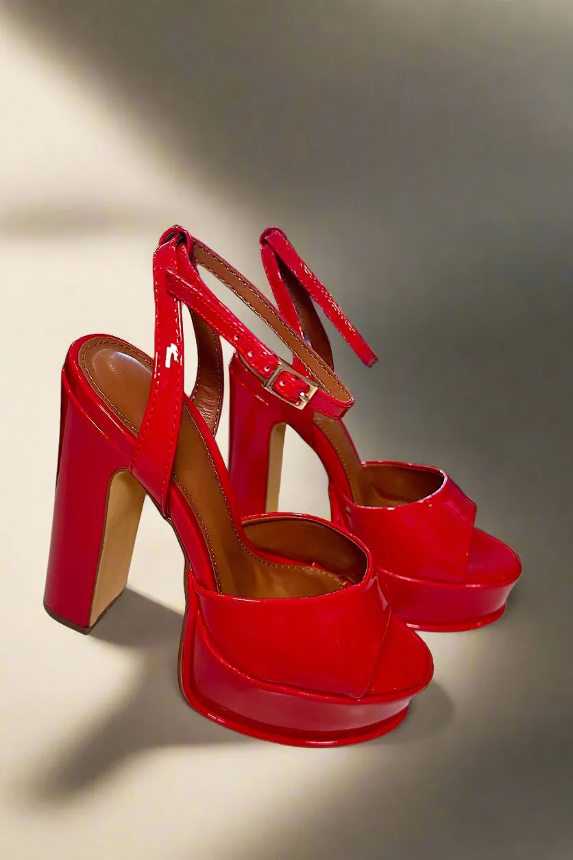Red Patent Platform Heel