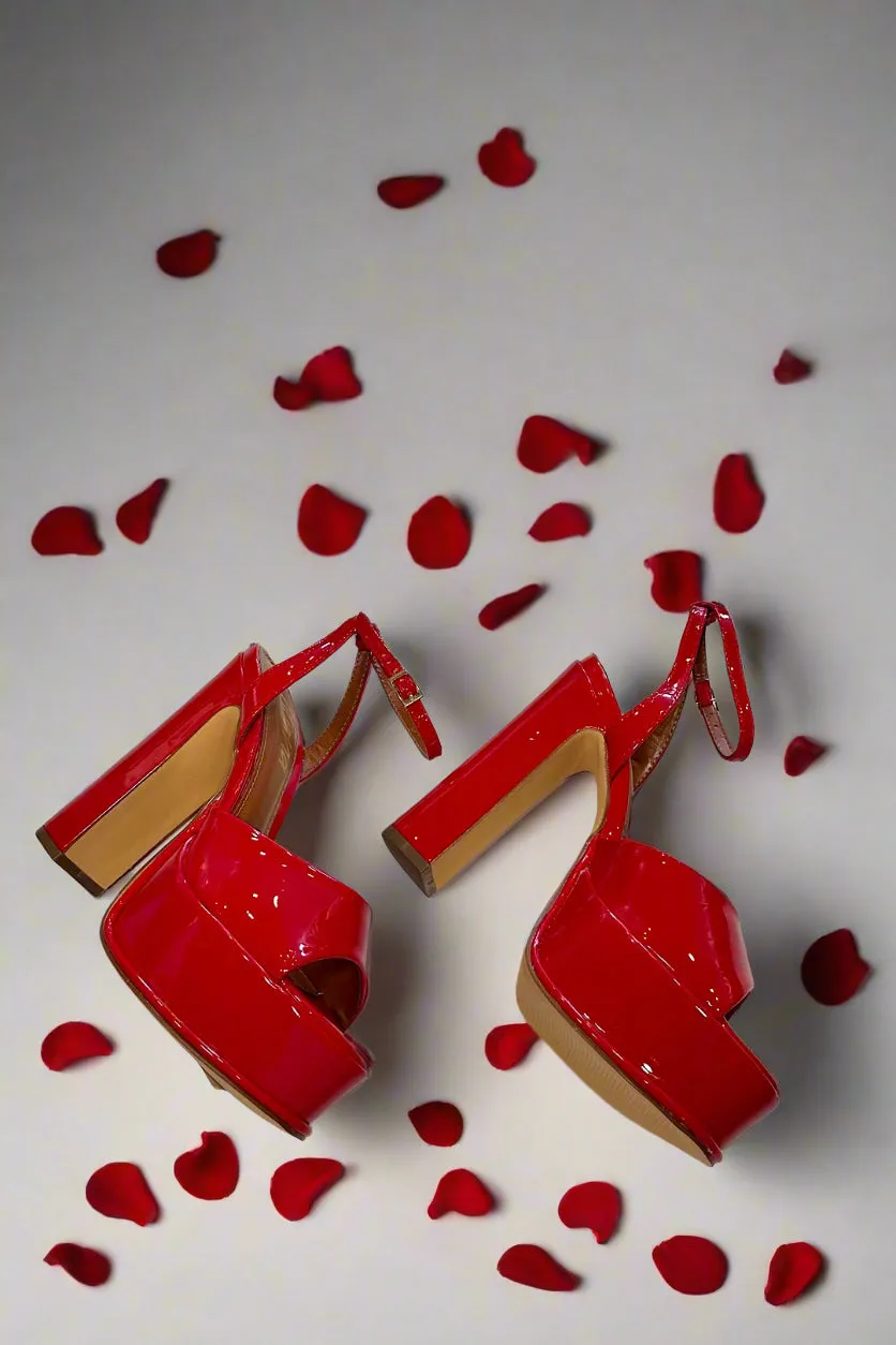 Red Patent Platform Heel