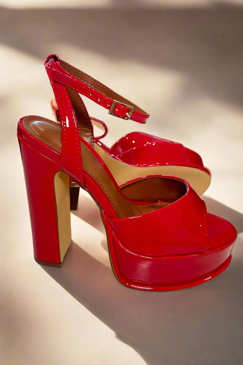 Red Patent Platform Heel