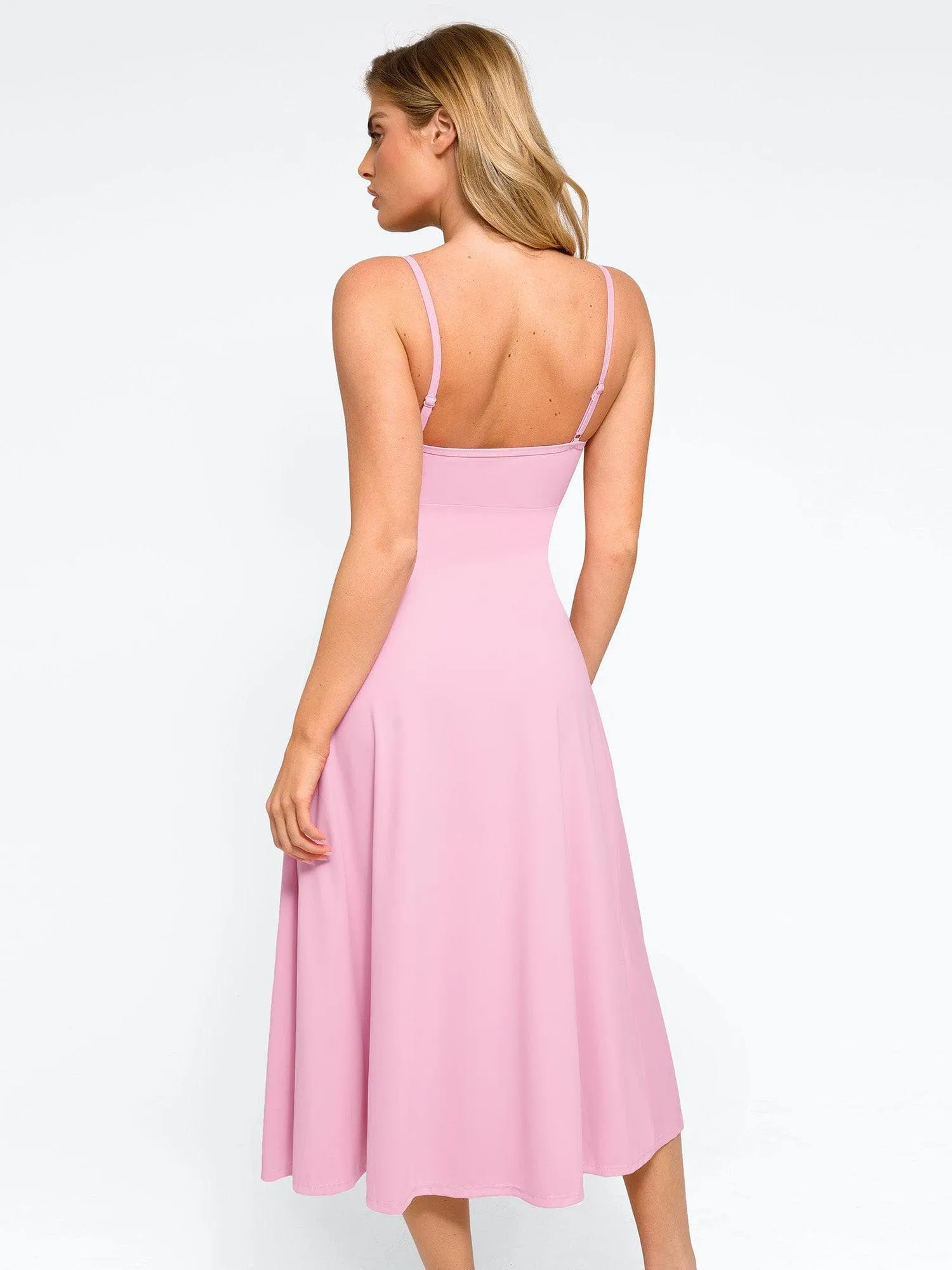 Shapewear Built-In Sculpting A-Line Midi Slip Dress