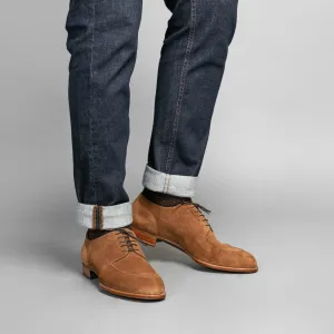 Tan Suede Edara Split Toe Derby Shoes- Formal Shoes - AW24